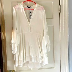 Brand new Alice and Olivia dress ruffles and white